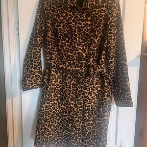 Isaac Mizrahi Leopard Print Coat Size 12
